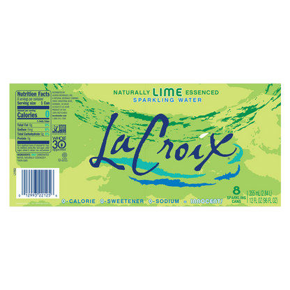 La Croix Lime Sparkling Water 8pk 12oz Can