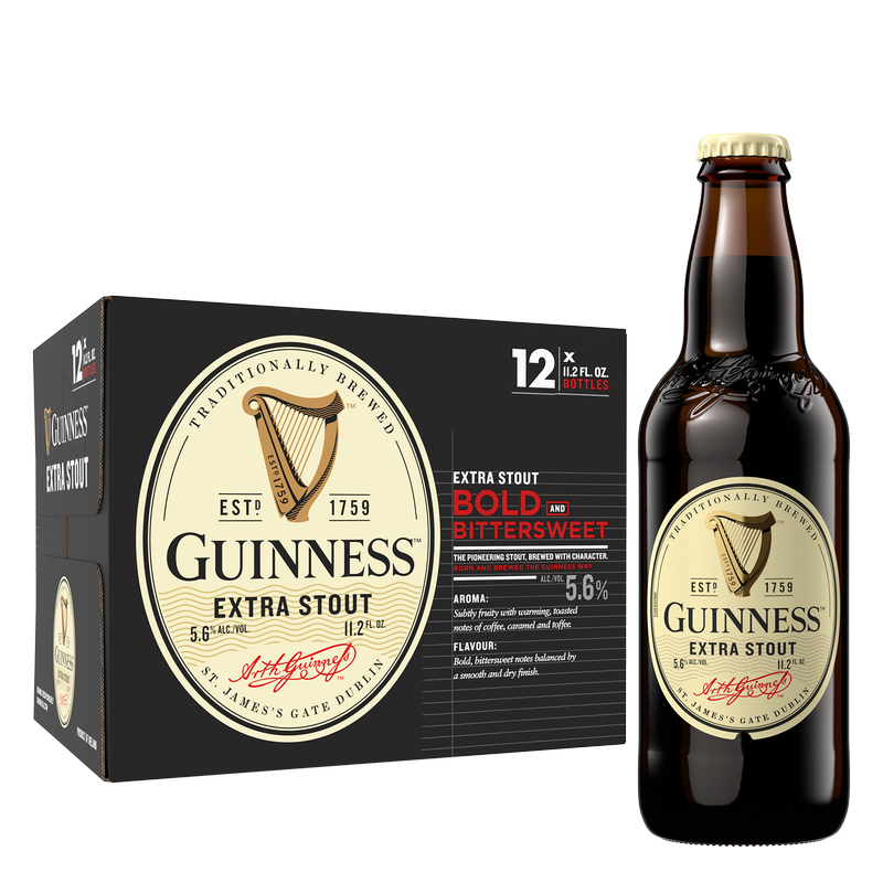 Guinness Extra Stout 12pk 11.2oz Btls 5.6% ABV
