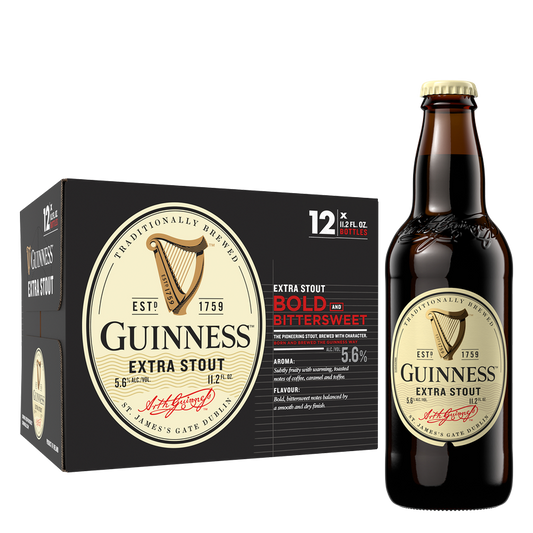 Guinness Extra Stout 12pk 11.2oz Btls 5.6% ABV