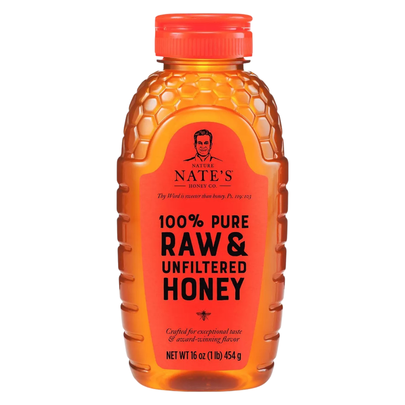 Nature Nate's 100% Pure Raw & Unfiltered Honey, 16oz.