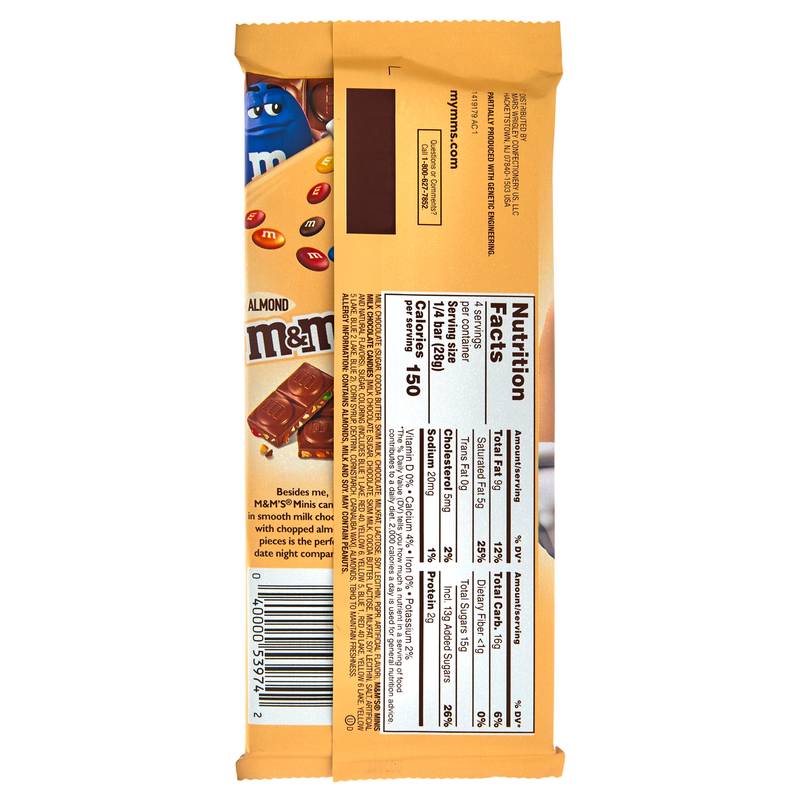 M&M's Almond Milk Chocolate Bar 3.9oz