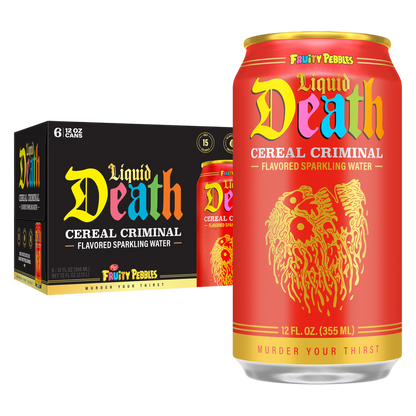 Liquid Death Fruity Pebbles Cereal Criminal Sparkling Water 6pk 12oz Can