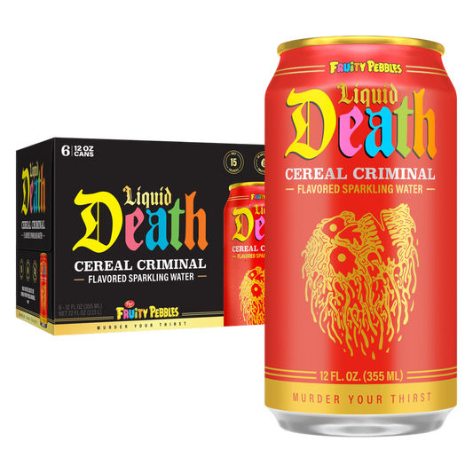 Liquid Death Fruity Pebbles Cereal Criminal Sparkling Water 6pk 12oz Can
