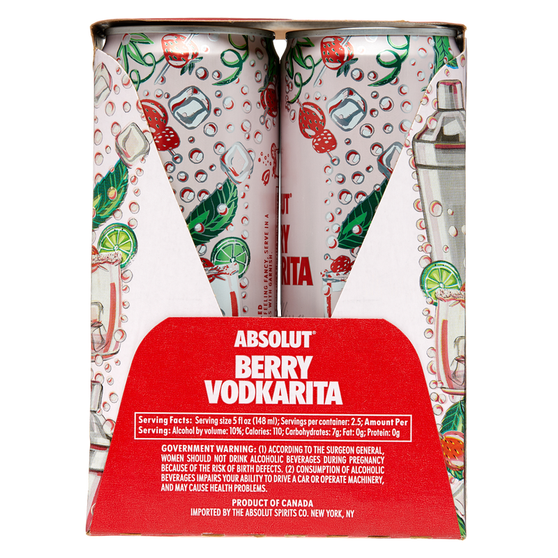 Absolut Berry Vodkarita 4pk 12oz Can 10.0% ABV