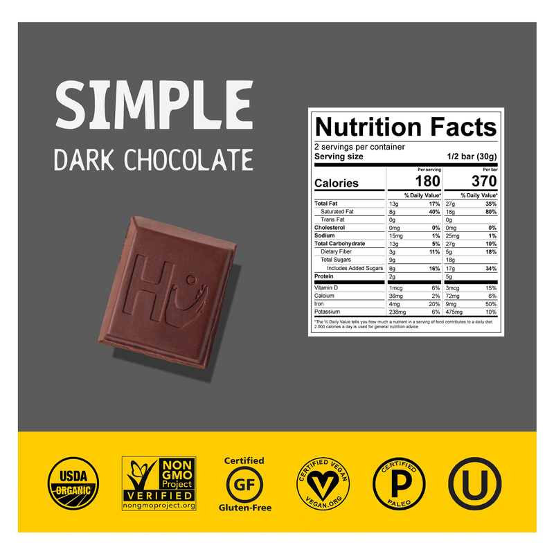 Hu Simple Dark Chocolate Bar 2.1oz
