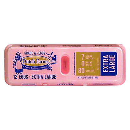 Dutch Farms Grade A Extra Large Eggs - 12ct