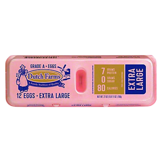 Dutch Farms Grade A Extra Large Eggs - 12ct
