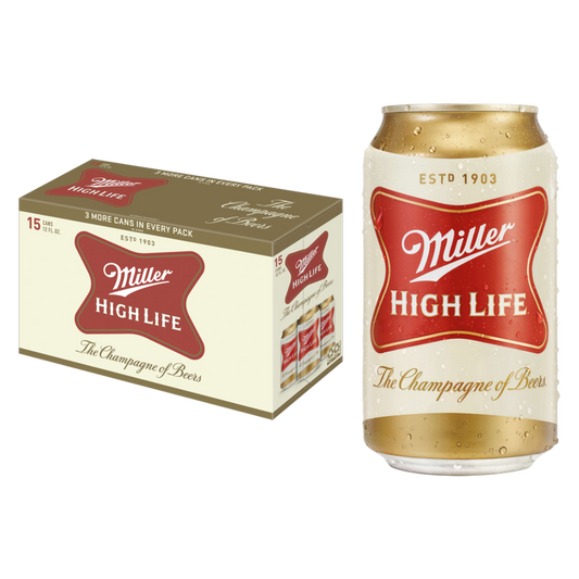 Miller High Life 15pk 12oz Can 4.6% ABV