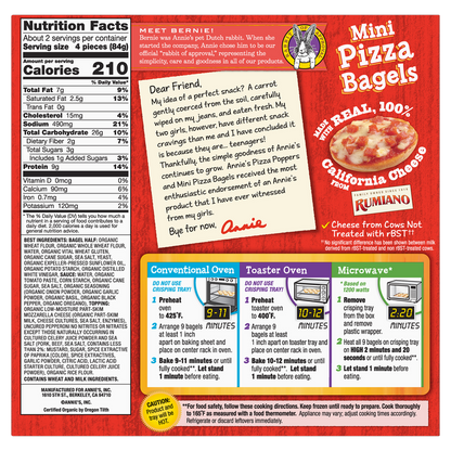 Annie's Homegrown Frozen Pepperoni Mini Pizza Bagels 9ct 6.65oz