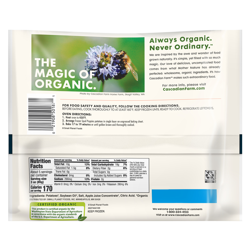 Cascadian Farm Frozen Organic Spud Puppies Shredded Potatoe 16oz