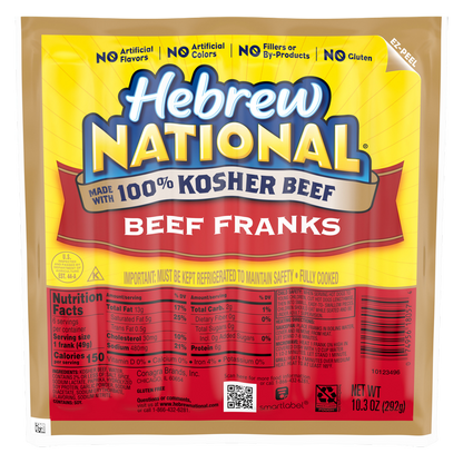 Hebrew National 100% Kosher Beef Franks - 6ct/10.3oz