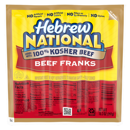Hebrew National 100% Kosher Beef Franks - 6ct/10.3oz