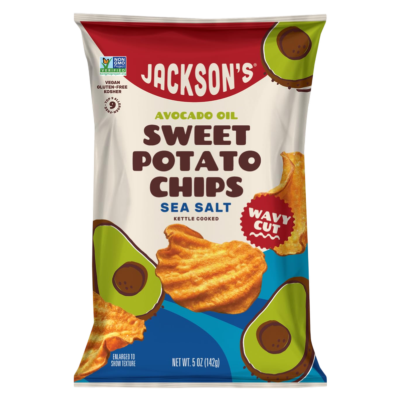 Jackson's WAVY Sea Salt 5oz  Avocado Oil Sweet Potato Chips, 5oz