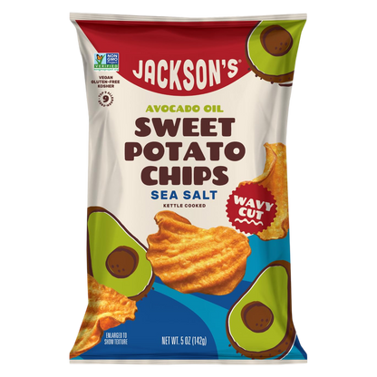 Jackson's WAVY Sea Salt 5oz  Avocado Oil Sweet Potato Chips, 5oz