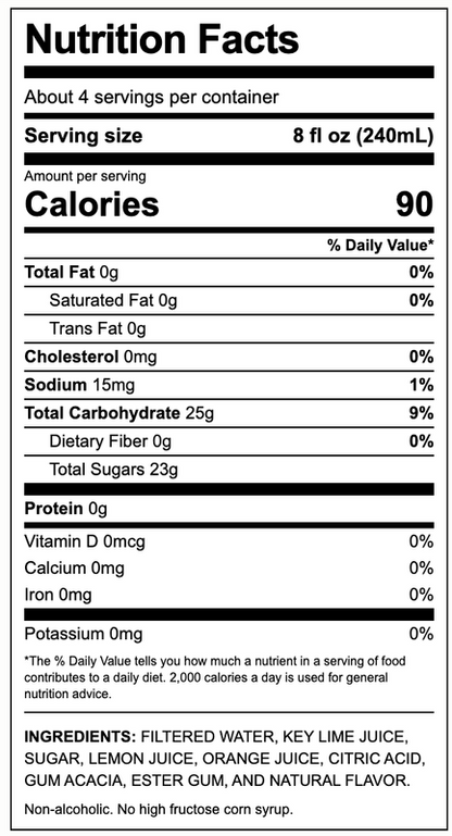 Lefty O'Douls Key Lime Margarita Mix 1 Liter