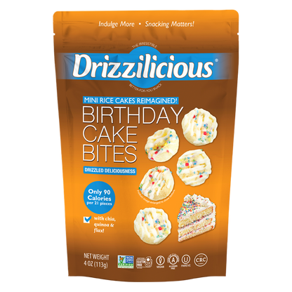 Drizzilicious Birthday Cake Drizzled Mini Rice Cake, 4oz
