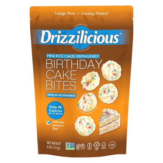Drizzilicious Birthday Cake Drizzled Mini Rice Cake, 4oz