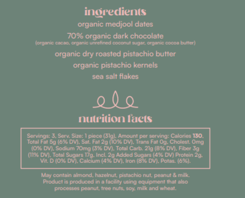 Gato Dates Chocolate Covered Dates with Pistachio Butter, 3.791 oz