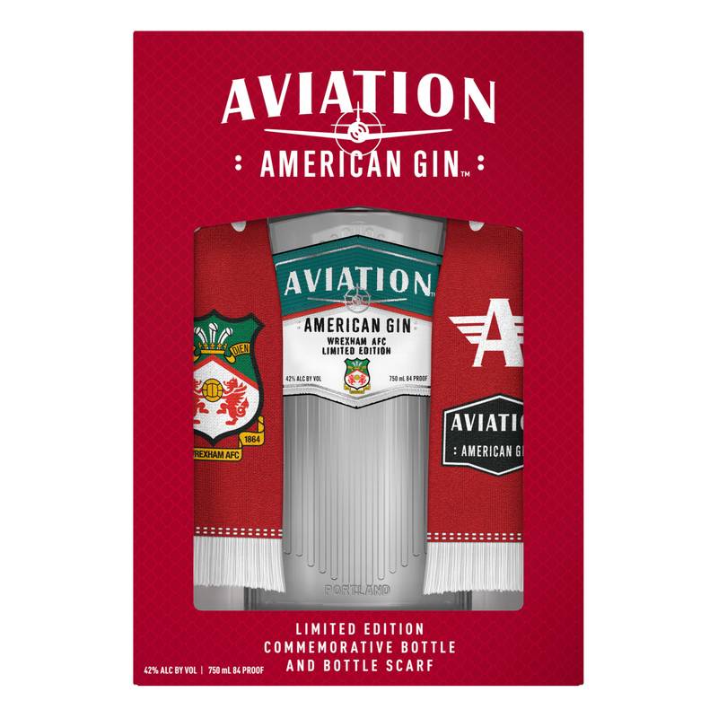 Aviation Gin 750ml Wrexham AFC Gift Set With Scarf