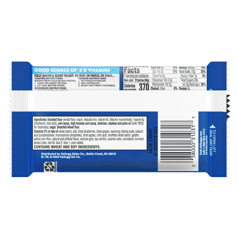 Pop-Tarts Frosted Blueberry Breakfast Toaster Pastries 2ct