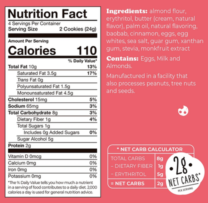 Nunbelievable Keto Snickerdoodle with Baobab Cookies 3.4oz