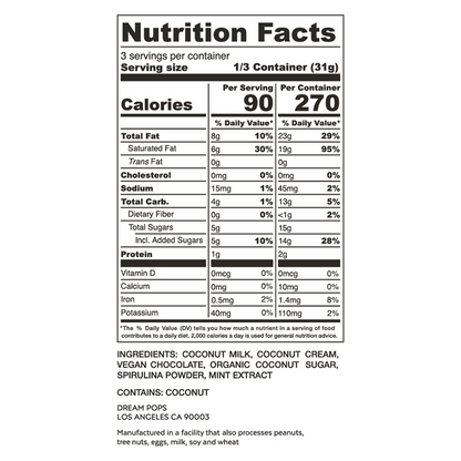 Dream Pops Mint Chip Non-Dairy Bites 4oz