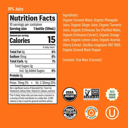 Suja Organic Immunity Turmeric Pineapple Shot 2oz Btl