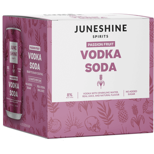 Juneshine Vodka Soda Passion Fruit 4pk 12oz Can 8% ABV