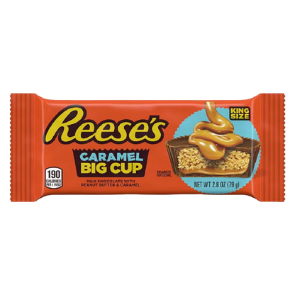 REESE'S Milk Chocolate Peanut Butter Cup Big Cup With Caramel King Size Bar, 2.8 oz
