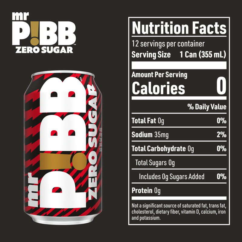 Mr Pibb Zero Sugar 12pk 12oz Can