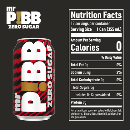 Mr Pibb Zero Sugar 12pk 12oz Can