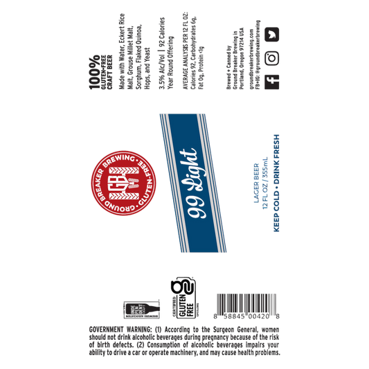 GROUND BR 99 LIGHT GF 6PKC