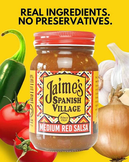 Jaime's Spanish Village Medium Red Salsa, 16oz.