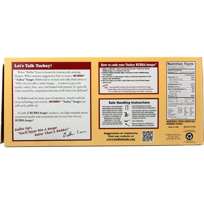 Bubba Burger Turkey Burgers 2lb