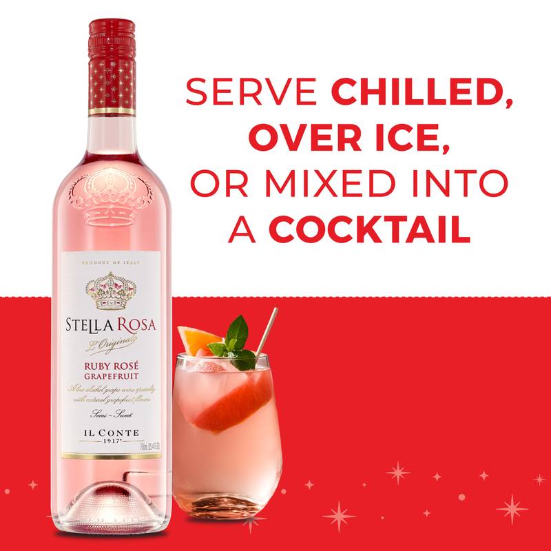 Stella Rosa Ruby Rose Grapefruit Semi-Sweet Rose Wine 750 ml