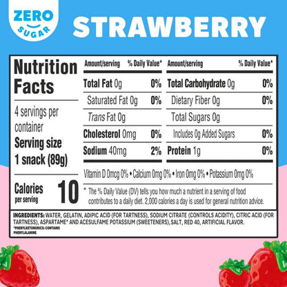 Jell-O Sugar Free Strawberry Jello Cups, 4ct