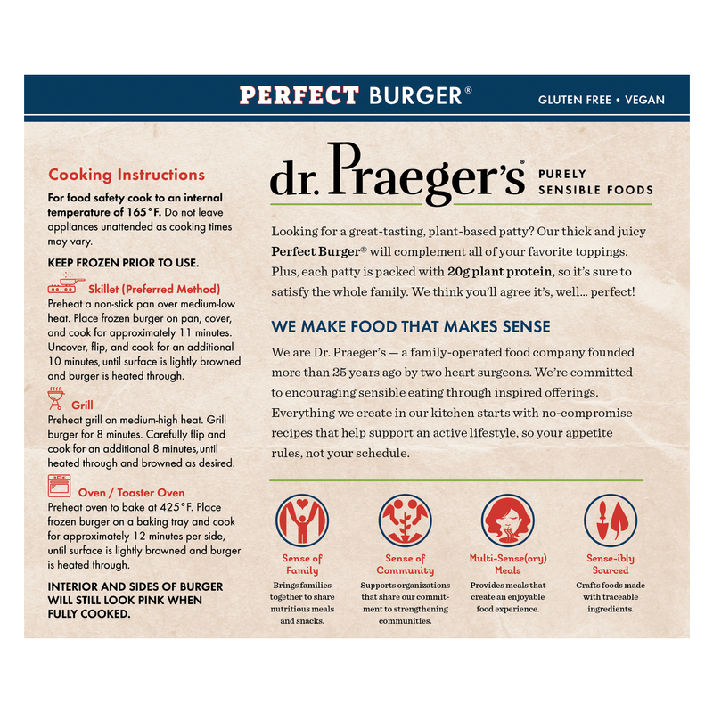 Dr. Praeger's Perfect Burger 8oz