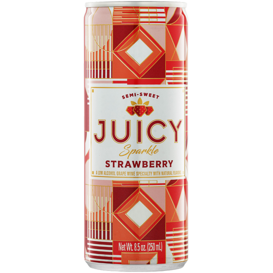 Juicy Sparkle Strawberry Sparkling Wine Single 250ml Can