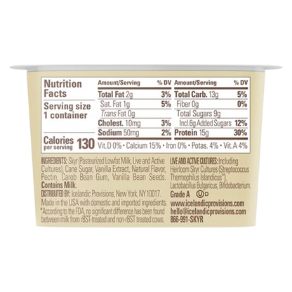 Icelandic Provisions Vanilla Skyr Yogurt - 5.3oz