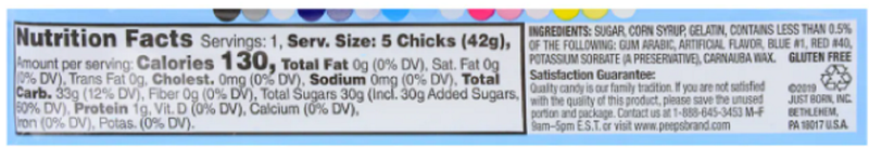 PEEPS, Cotton Candy Flavored  Marshmallow Chicks Easter Candy, 5 Count