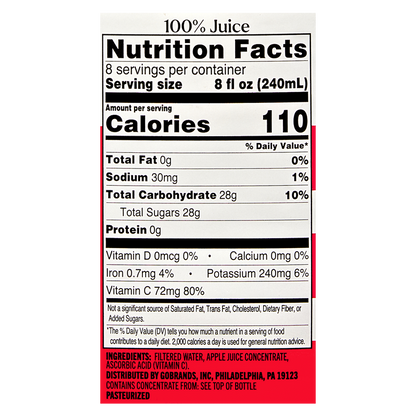 Basically 100% Apple Juice 64 oz.