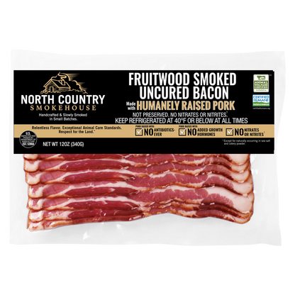 North Country Smokehouse Humanely Raised Fruitwood Uncured Smoked Bacon - 12oz