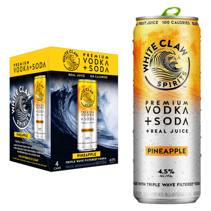 White Claw Hard Seltzer Vodka + Soda Pineapple 4pk 12oz Can 4.5% ABV
