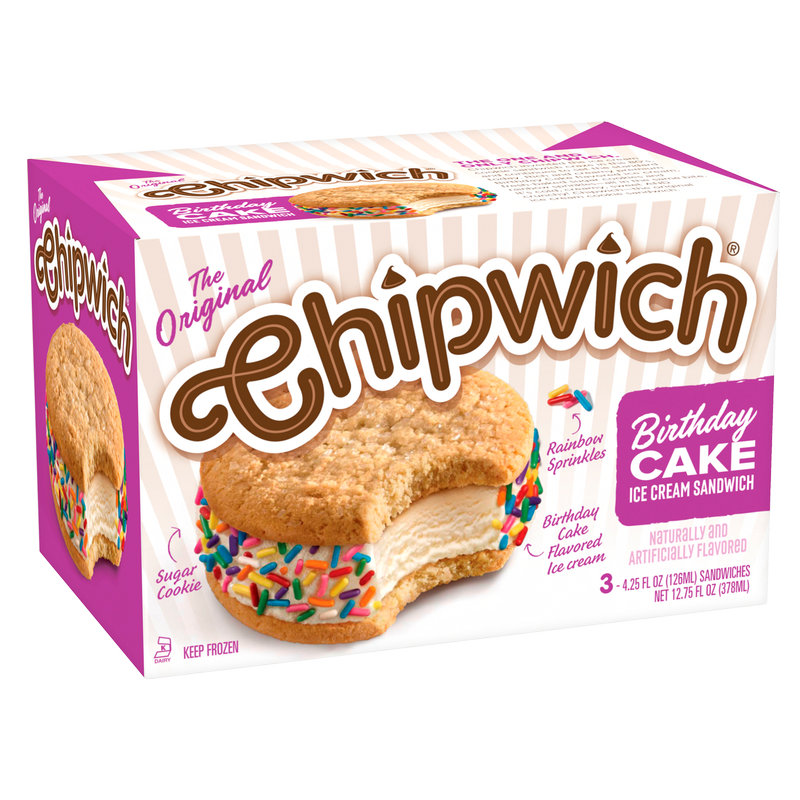 Chipwich Birthday Cake Ice Cream Sandwich 3ct