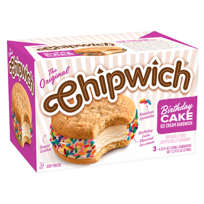 Chipwich Birthday Cake Ice Cream Sandwich 3ct