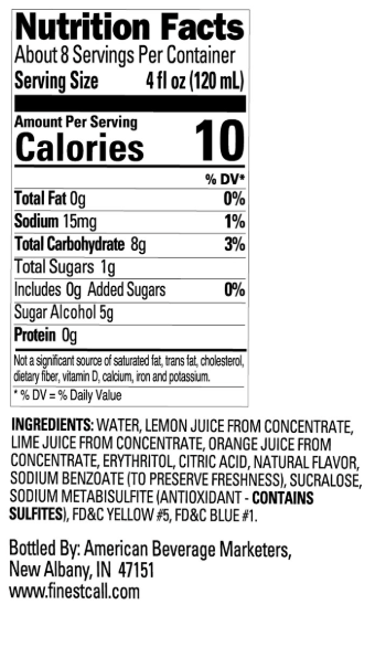 Finest Call Margarita Lite Mix 1L