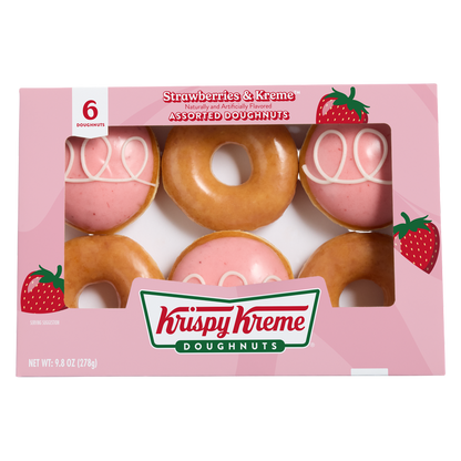 Krispy Kreme Strawberries & Kreme Doughnuts 6ct