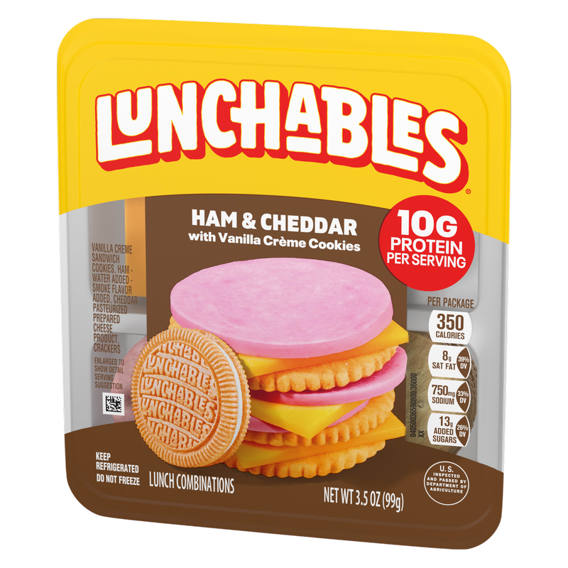 Lunchables Ham & Cheddar Cheese Cracker Stackers Vanilla Creme Cookies - 3.5oz