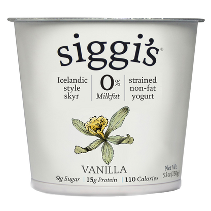 Siggi's Vanilla Skyr Icelandic-Style Strained Non-Fat Yogurt 5.3oz