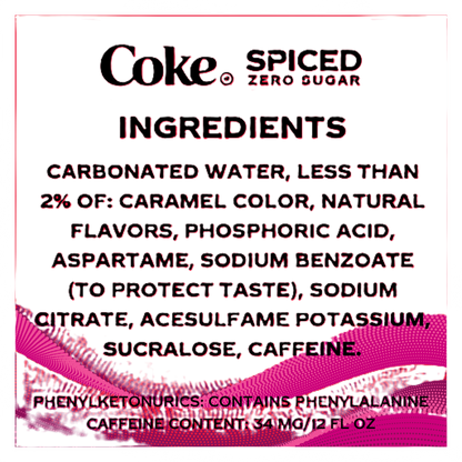 Coca-Cola Spiced Zero Sugar 12pk 12oz Can